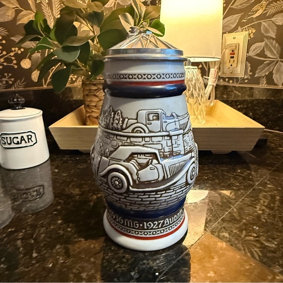 Avon Vintage Ceramic Beer Stein with Car Design. Made in Brazil - Picture 3 of 7
